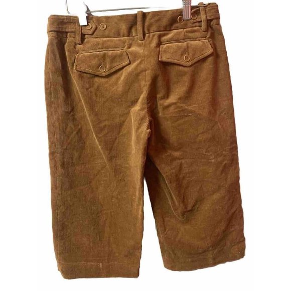 New Women's BCBG MaxAzria Carmel Brown Corduroy Capris Cropped Pants Size 8 - Picture 2 of 5